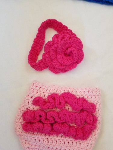 Lot of Baby Photography Props, crochet, ball, dino, pink, handmade, new