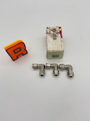 Ham-Let 765L SS 1/4'' Tube OD 90deg Elbow Comp. Union, *Lot of (1) Box of (3)* (O