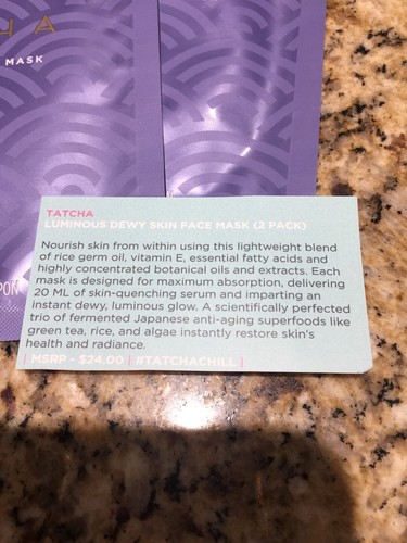 Tatcha luminous dewy skin mask