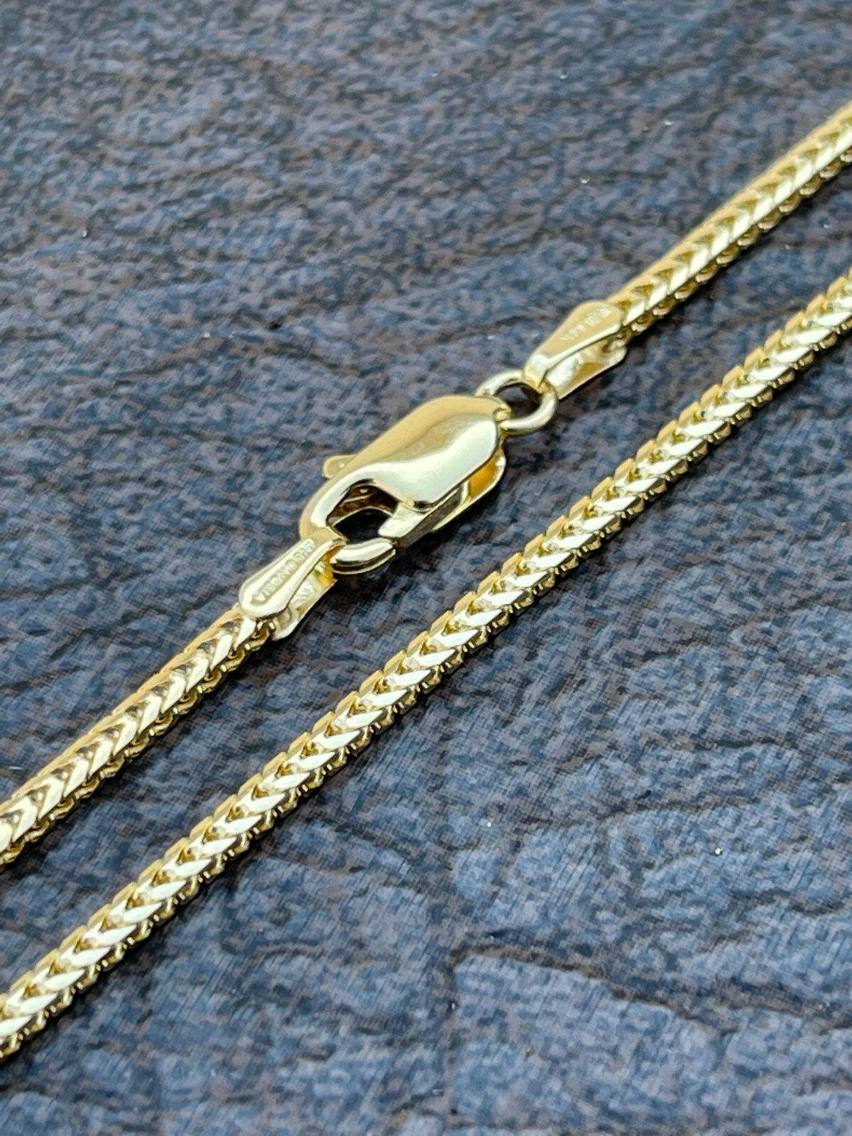 Pre-owned Necklace Solid 14k Gold Franco Link Chain 1.5mm  For Pendant Mens Ladies 16-24"