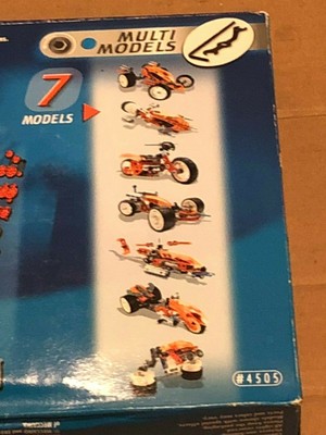 Erector Set #4505 Car Copter Cycle etc 182 Parts Makes 7 Models Building Set New