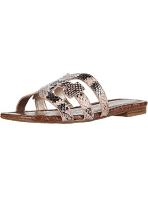 

SAM EDELMAN Женские розовые кожаные шлепанцы без шнуровки с круглым носком и змеиным заливом, 7 м, Розовый, F6992LP