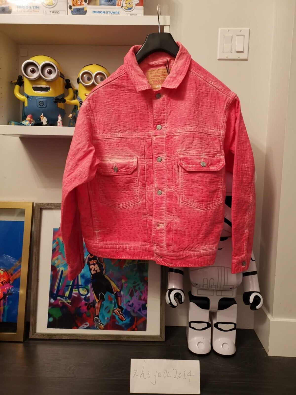 Stussy x Levi's Dyed Jacquard Jacket Pink Size XS New in Stussy x Levi's Dyed Jacquard Jacket Pink Size XS New in