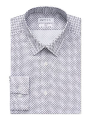 

CALVIN KLEIN Мужская черная приталенная рубашка на пуговицах Non Iron, Черный, 33K4958