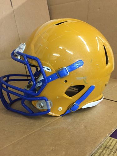 USED RIDDELL SPEED FOOTBALL HELMET - LARGE  - METALLIC SUNFLOWER GOLD