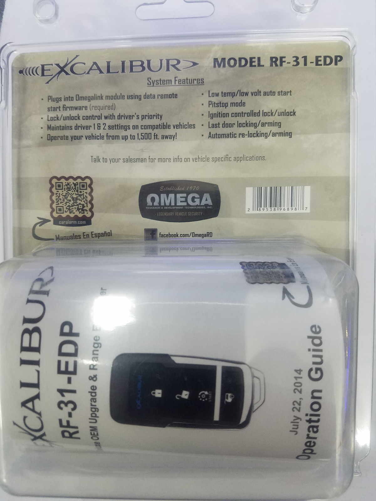 EXCALIBUR RF-31-EDP 1500' RANGE EXTENDER KEY FOBS FOR EXCALIBUR REMOTE STARTERS