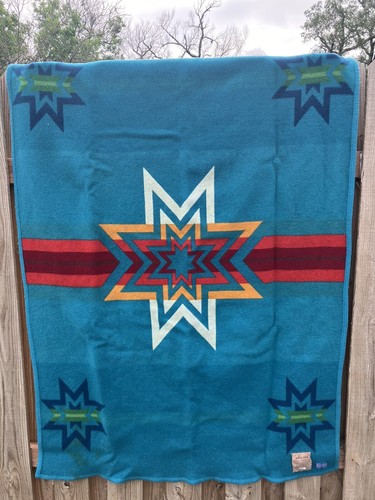 入手困難　PENDLETON Beaver State wool blanket Vintage Pendleton Beaver State Wool Blanket Green Aztec