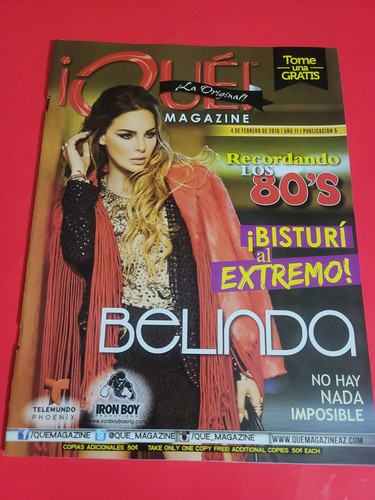 Revista H - BELINDA マガジン Belinda Revista H 2014 Con Detalles Leer Descripción