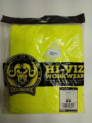 NEW OccuNomix Men Hi-Viz Workwear Class E Dual Stripe Size L Large Safety Pants