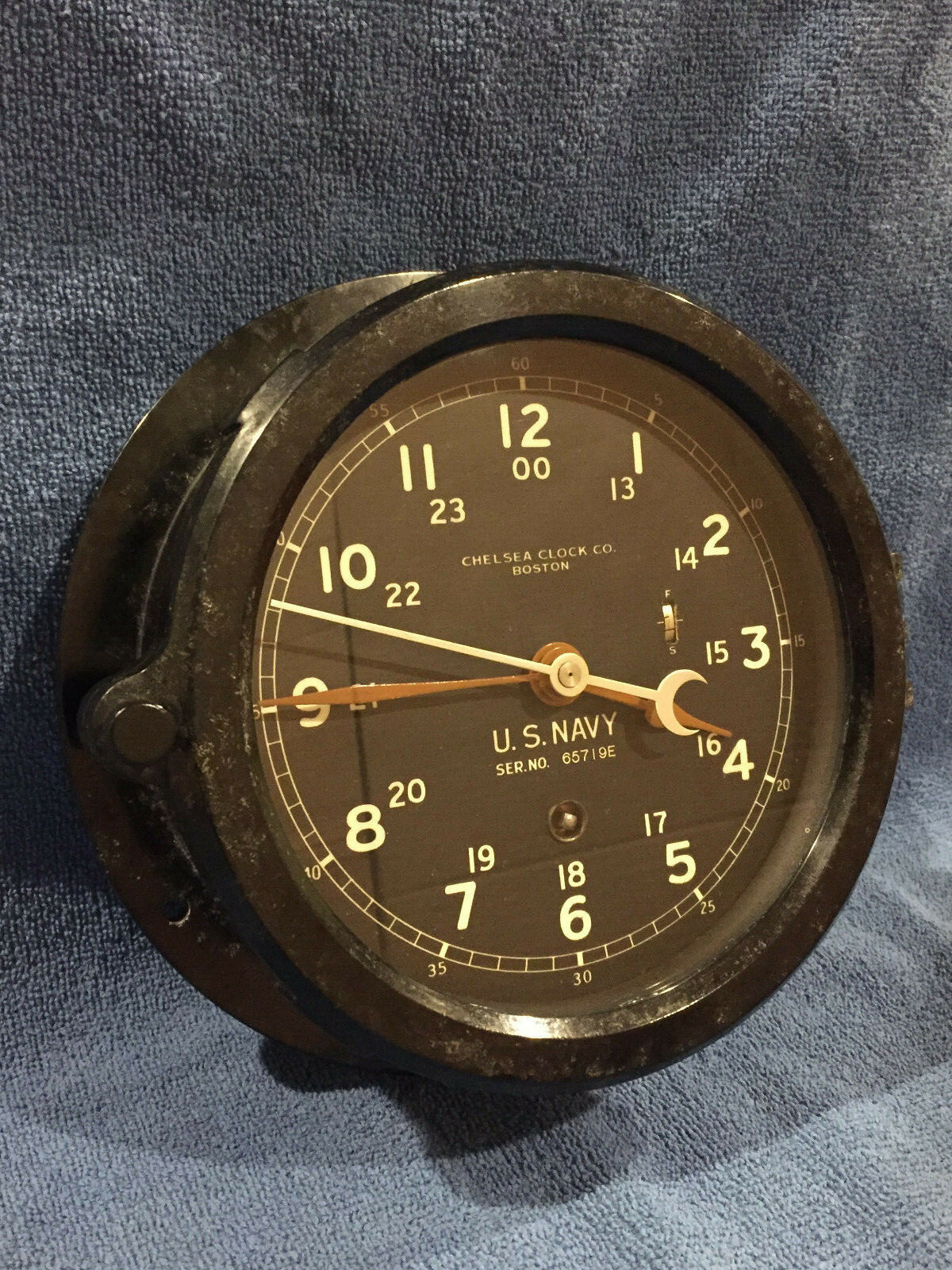** Fully Restored** WWII US NAVY 12/24 Chelsea Ship Clock Serial No. 365168
