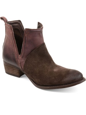 

JOURNEE COLLECTION Женские коричневые кожаные ботильоны без шнуровки Dempsy с глубоким V-образным вырезом, Коричневый, DEMPSY-BOOTIE