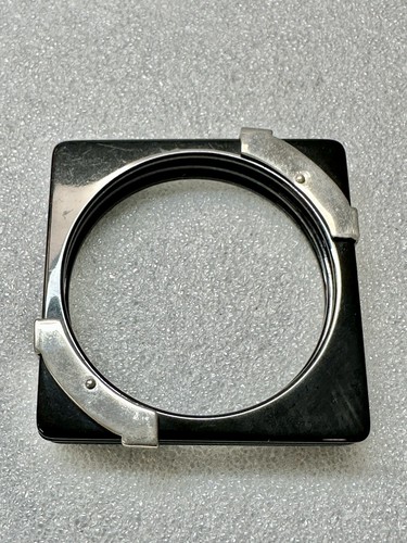 Ultra Modern Black & Silver Square Layered Bracelet Acrylic And Metal