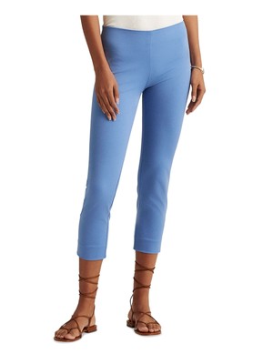 

RALPH LAUREN Женские синие укороченные узкие брюки на молнии с защипами, Синий, 200687713023