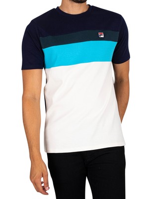 

Мужская футболка Fila Leary со вставками, синяя, Синий, F22MH031-806