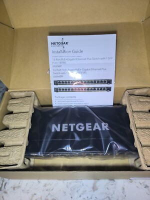 Netgear 16-Port High-Power PoE+ Gigabit Ethernet Plus Switch 231W GS316EPP