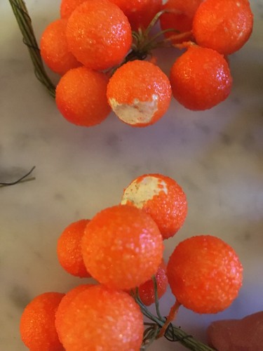 11 Vintage Millinery Fruit Brunches Lot: Quince Oranges Limes Apples Cranberr