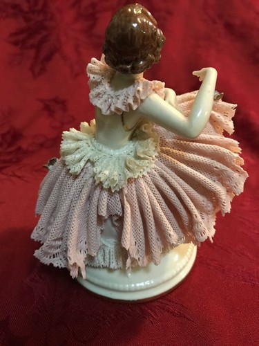 Ackerman Fritze Volkstedt Porcelain Lace Figurine Dancer Ballerina