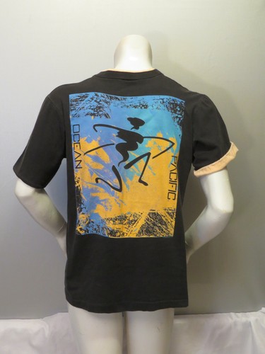Vintage Ocean Pacific Shirt - Large Neon Graphics and Neon Roll Ups - Men's LRG