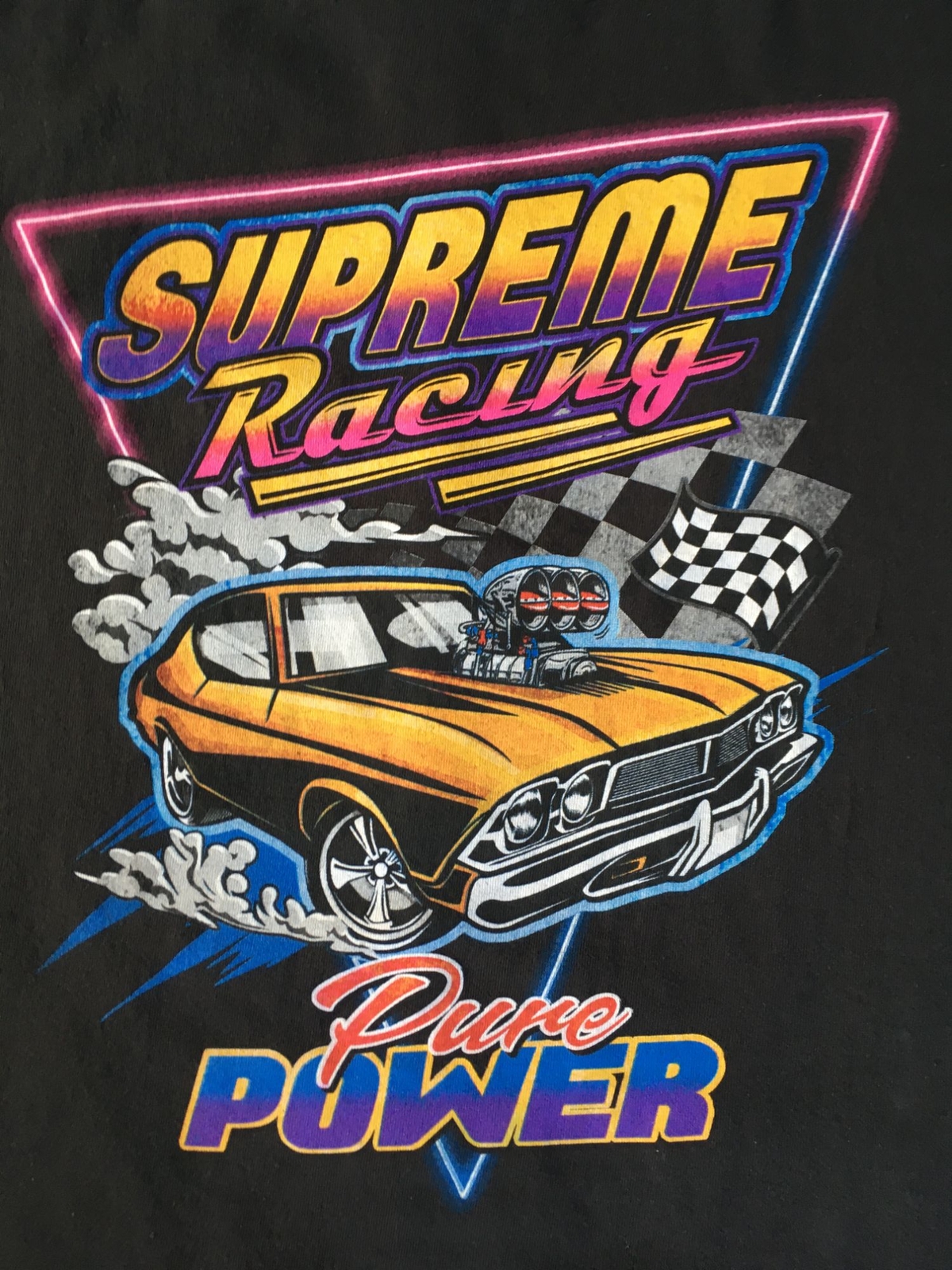 Supreme Racing Pure Power Graphic Black T-Shirt Size 3XL Car