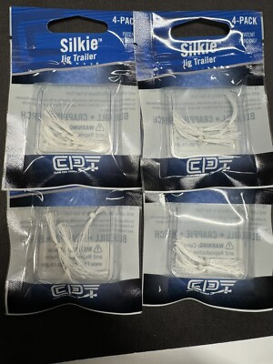 Lot Of 4: Clam Silkie Jig Trailer 16 Pc WHITE