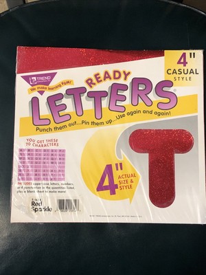 Red Sparkle 4'' Casual UC Ready Letters/ Size & Style
