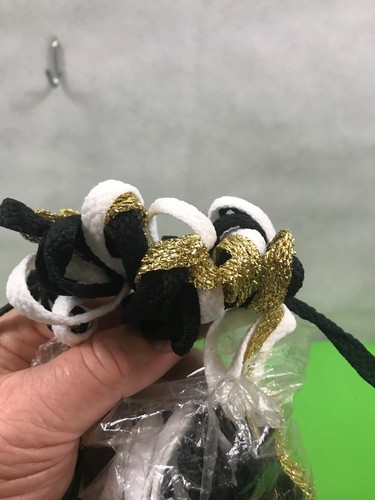 Vintage hair bows lot of 12 clip hair bows New Old Stock Black White Gold