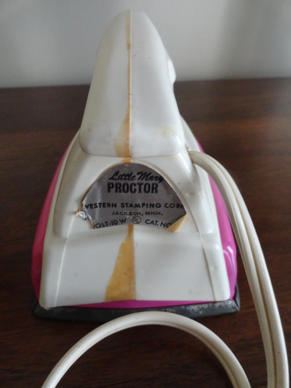 Little Mary Proctor Toy Electric 1950's Pink Play IRON -  WORKS