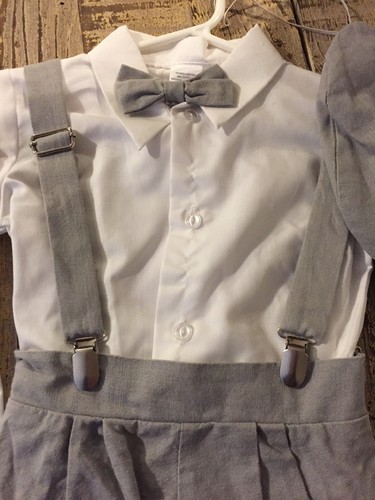 Lito Childrens Wear Grey Linen Knicker Suit