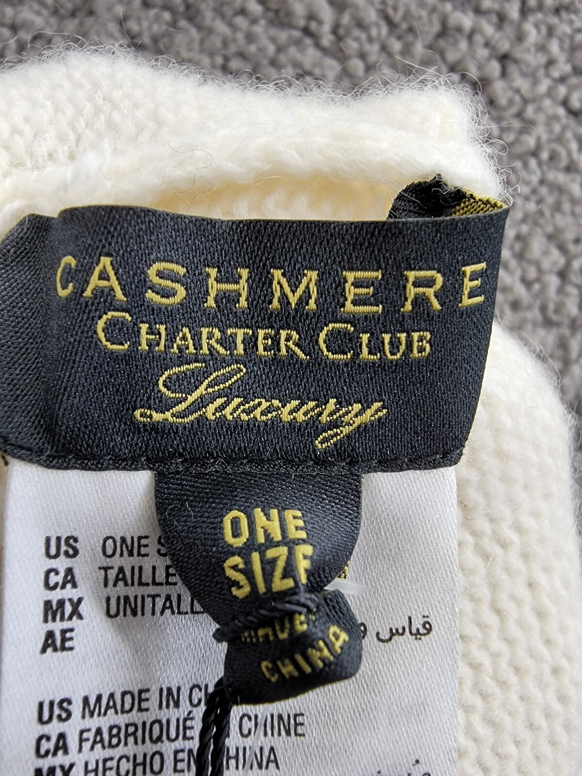 Charter Club Cashmere Embellished Cuffed Beanie Women's One Size Vanilla Ice - Picture 7 of 14