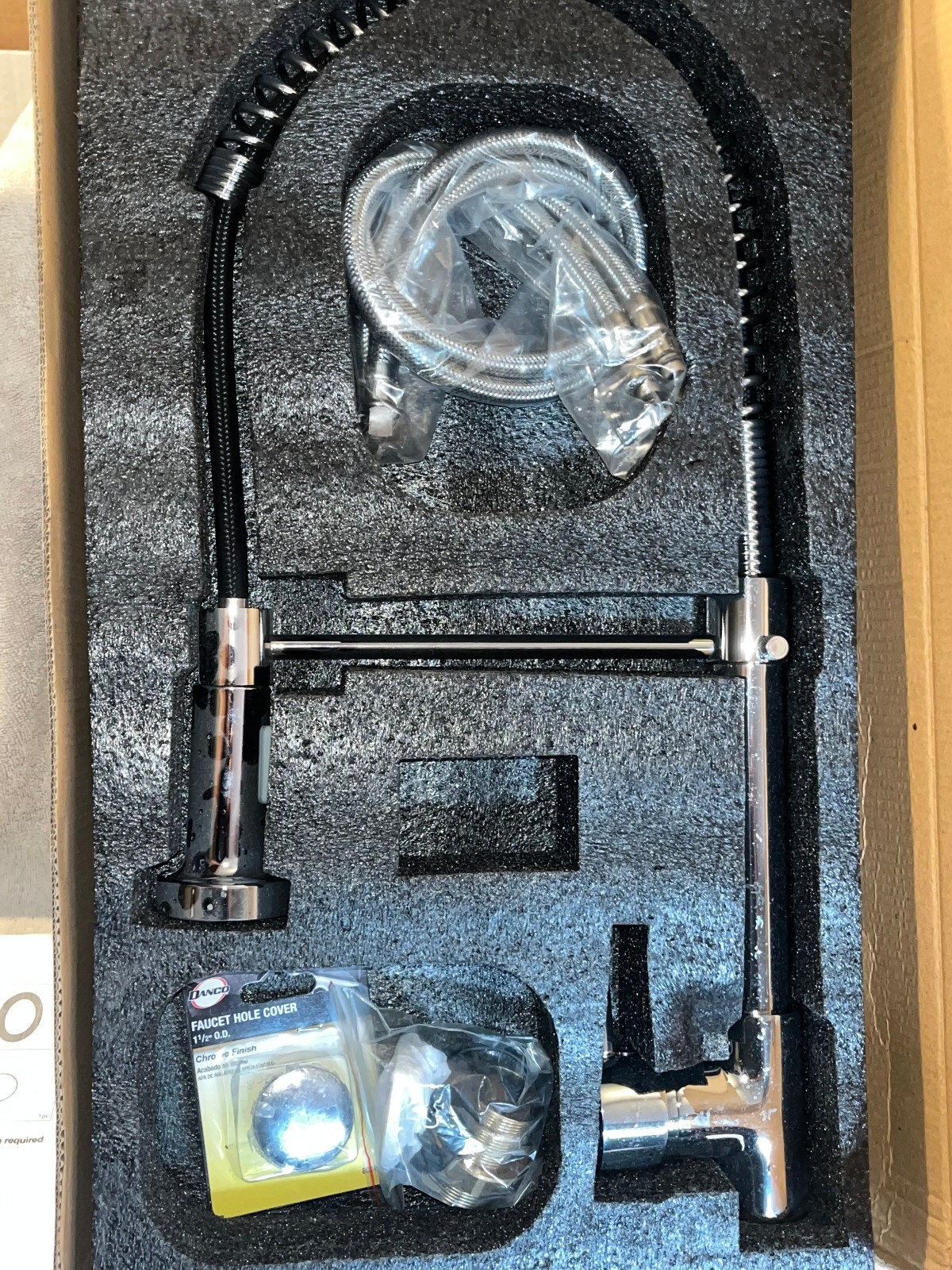NEW Single Handle Kitchen Faucet -Stainless Steel- No Wrench Needed installation