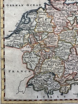 Germany Netherlands Styria 1772 Kitchin decorative hand colored miniature map