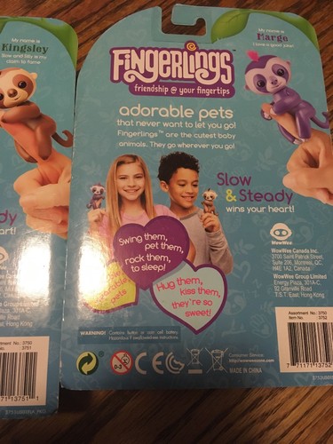 Fingerlings  Wowwee Baby Sloth Kingsley Marge lot of two Set