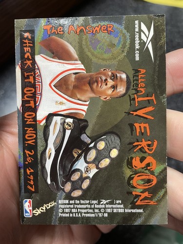 ALLEN IVERSON 1997-98 Skybox REEBOK Shoe Promo 2ND YEAR RARE SP REFRACTOR 🔥