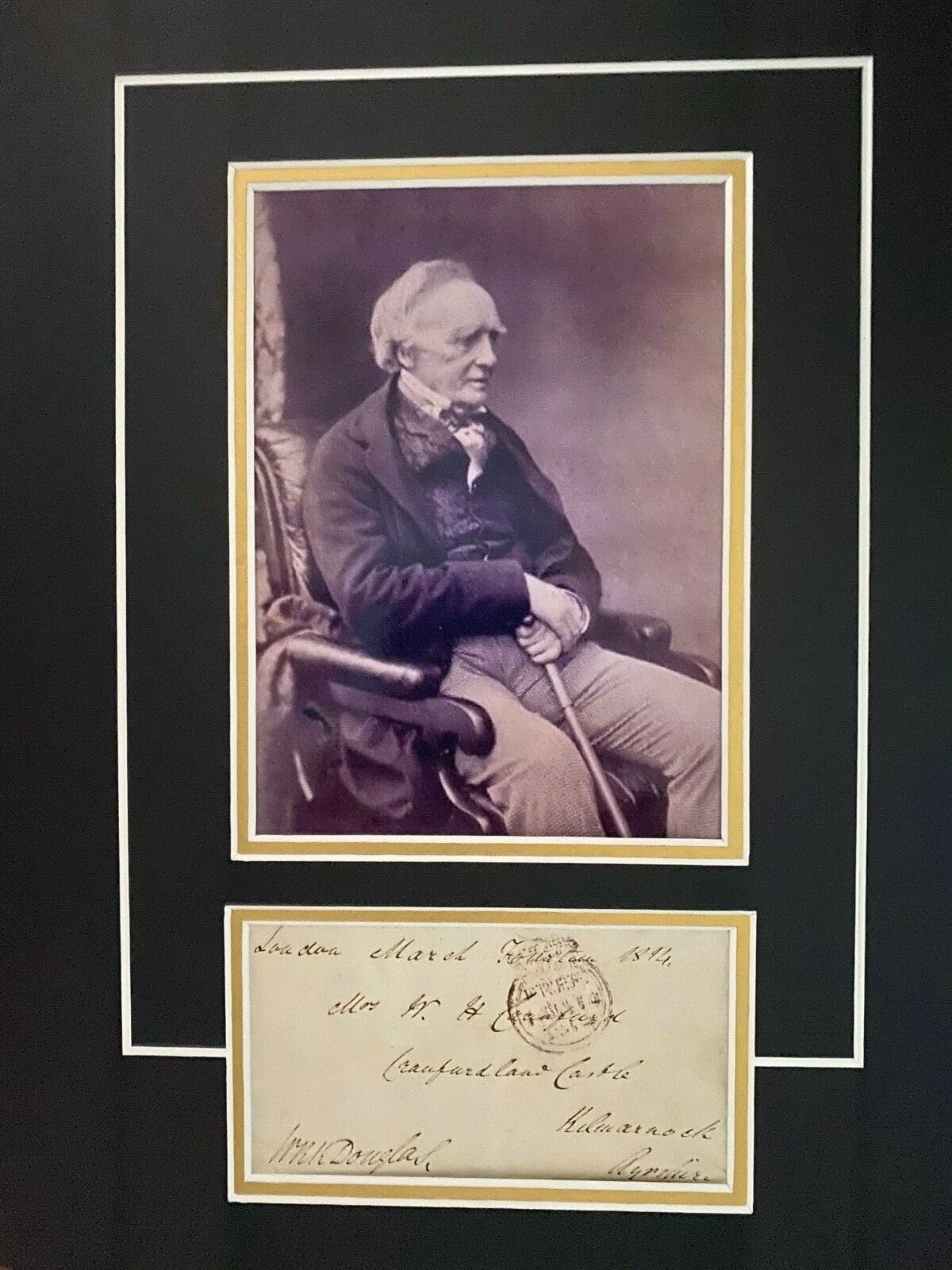 WILLIAM ROBERT KEITH DOUGLAS - MP / LAND & SLAVE OWNER - SIGNED PHOTO DISPLAY