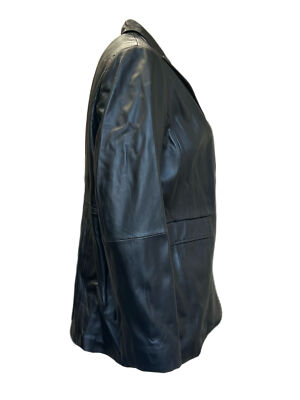 Pre-owned Marina Rinaldi Women's Black Elettra Sheepskin Blazer