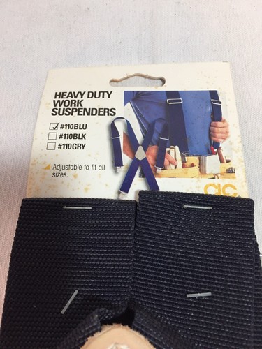 Custom Leathercraft CLC Heavy Duty Work Suspenders Blue  #110BLU Navy Blue NEW