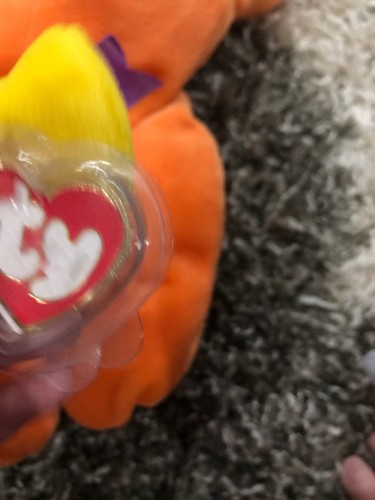 TY Pillow Pal WOOF Orange Dog Beanie Baby Plush Toy Floppy Toy 1998 NWT MWMT