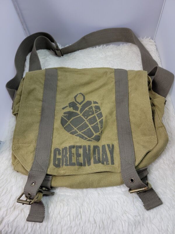 2006 Green Day American Idiot Military Green Canvas Messenger Bag Bioworld