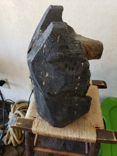 Black Bear antique hand carved wooden bear