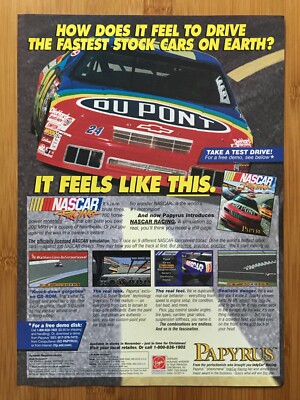 NASCAR Racing PC 1994 Original Print Ad/Poster Official Jeff Gordon Classic Art