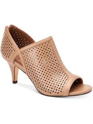 

- COMPANY Женские бежевые босоножки с вырезами по бокам Hannon Peep Toe Kitten Heel Shootie 5,5 м, Бежевый, HANONN