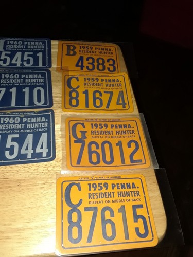 PA Hunting Licenses Vintage (14) 1949,57,58,59,60.