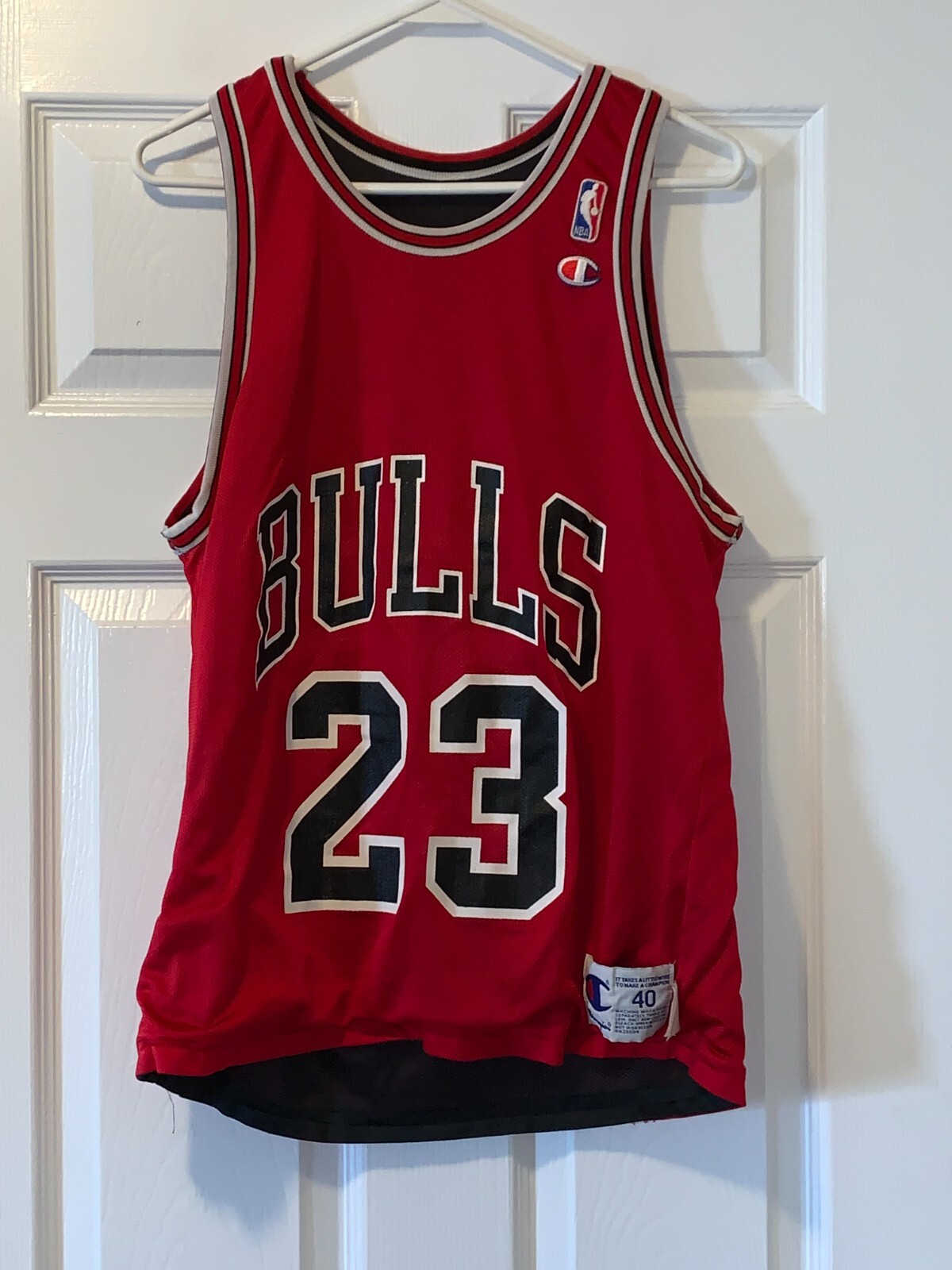 CHAMPION CHICAGO BULLS DUAL TWO-SIDED JERSEY MENS SIZE 40