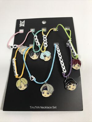 New! BigHit BTS TinyTAN Chibi Name Color Cord Necklace Set Of 7
