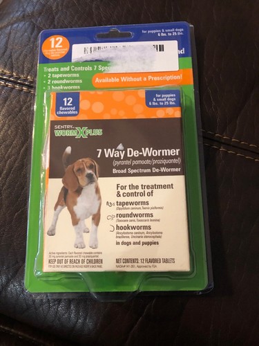 Sentry WormX Plus 7 Way Dewormer For Puppies & Small Dogs 12 Flavored Chewable