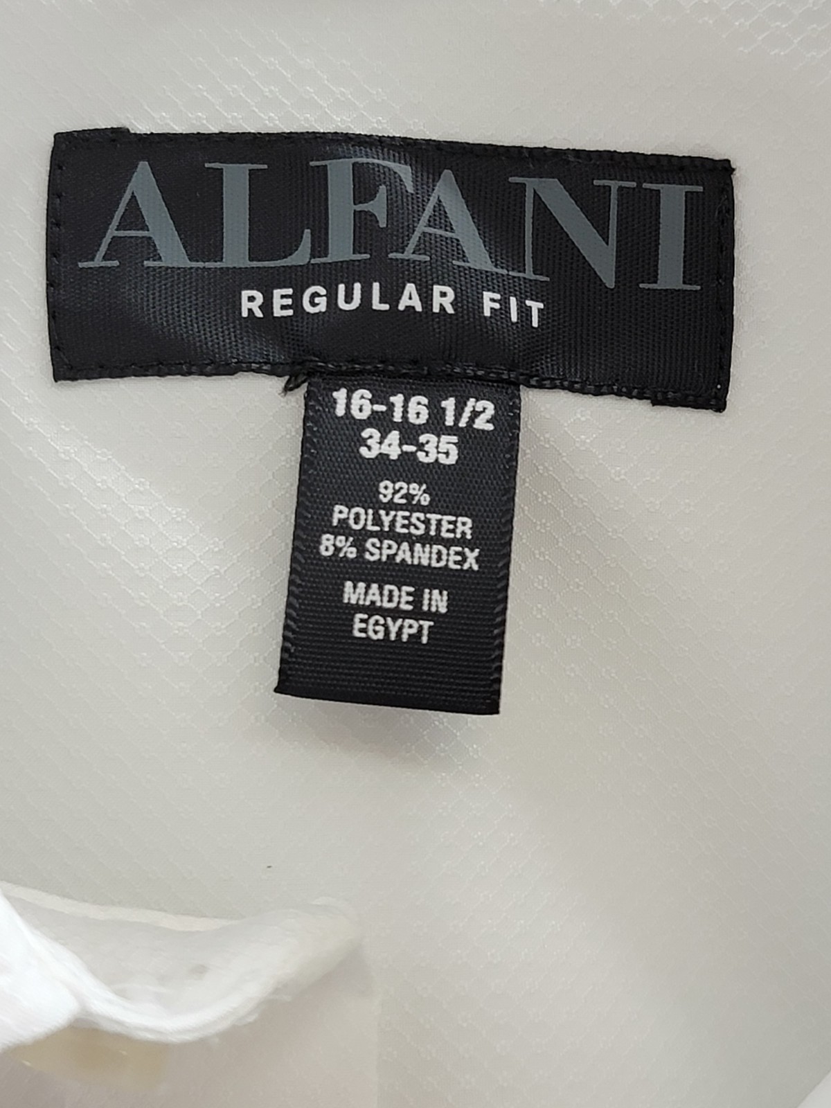 Alfani Regular Fit Travel Ready Solid Dress Shirt Men's 16-16.5 34-35 White L/S - Picture 12 of 19