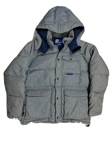 Penfield X Stussy Pin Striped Mens L Puffer Jacket Down Fill Penfield X Stussy Pin Striped Mens L Puffer Jacket Down Fill