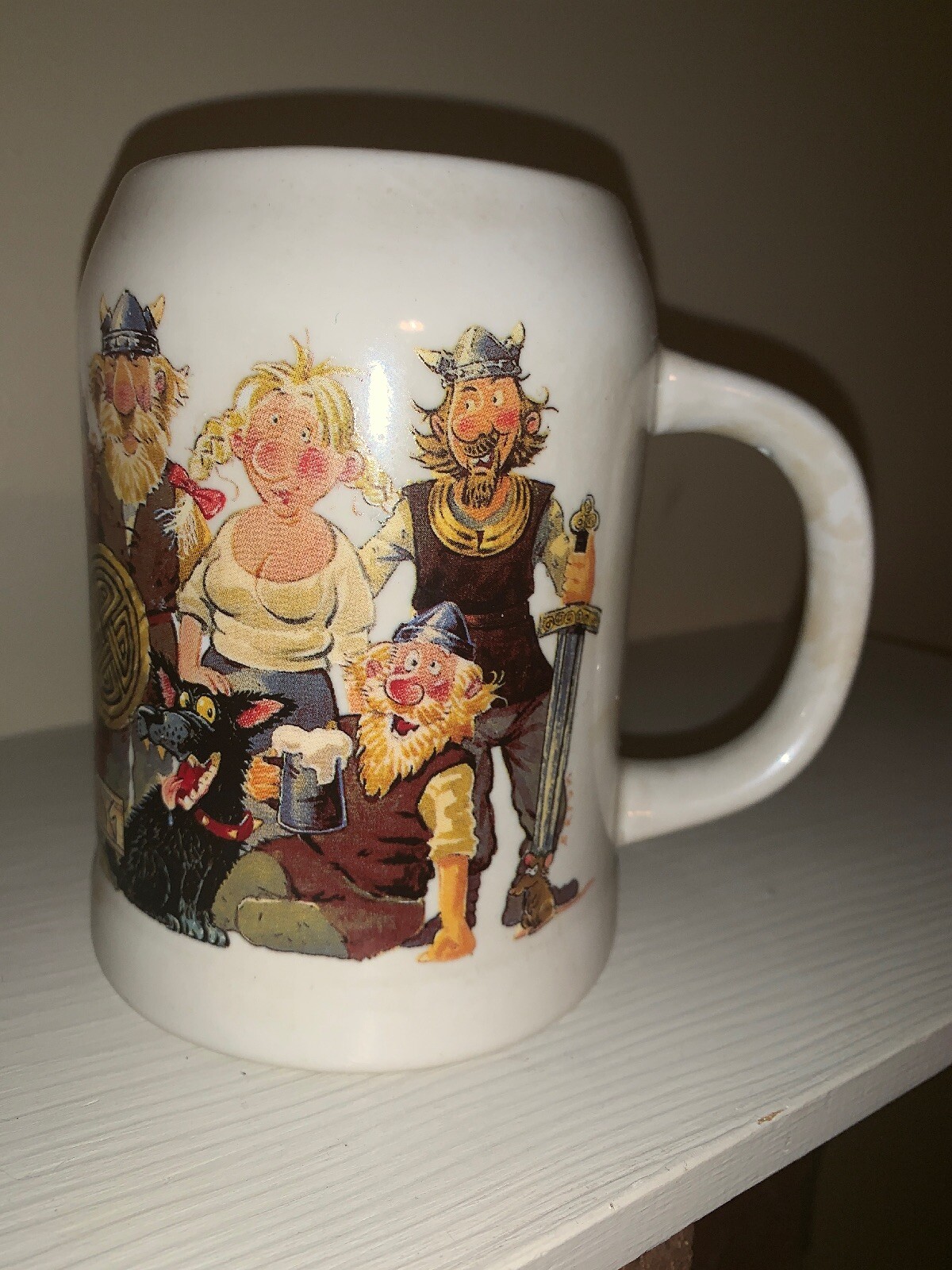 Vintage Scandinavian Iceland KELANDK VIKING Crew Tavern Raid Stein Beer Mug cup