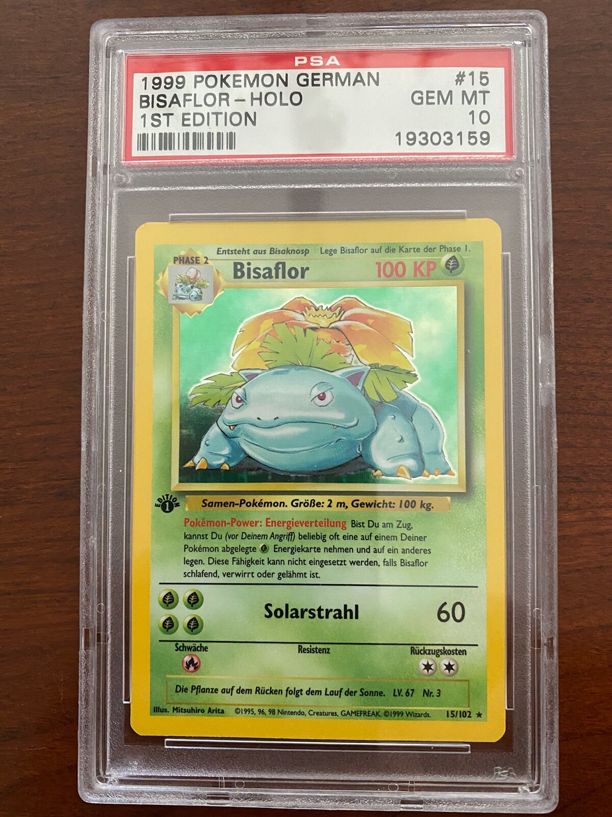 1999 Pokemon First edition Base Set PSA 10 German Bisaflor 1999 Pokemon First edition Base Set PSA 10 German Bisaflor