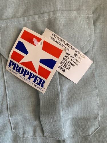 Propper Men's Army, 16 1/2,Short Sleeve Light Green Dress Shirt, NWT.